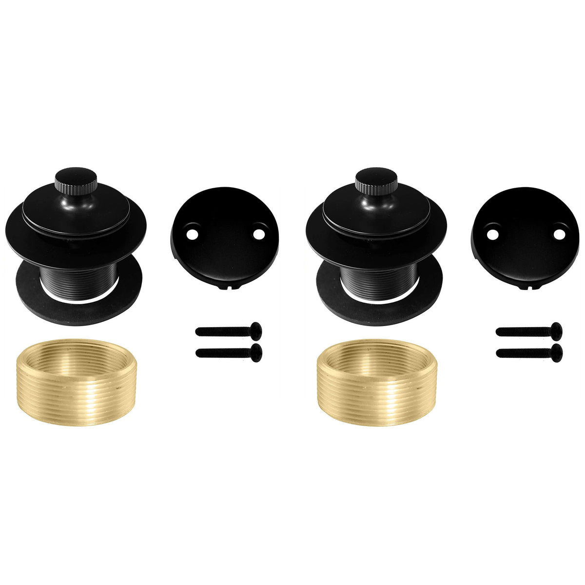 Westbrass 1.5" Dia Twist & Close Bathtub Trim Set w/ 2 Hole Faceplate (2 Pack)