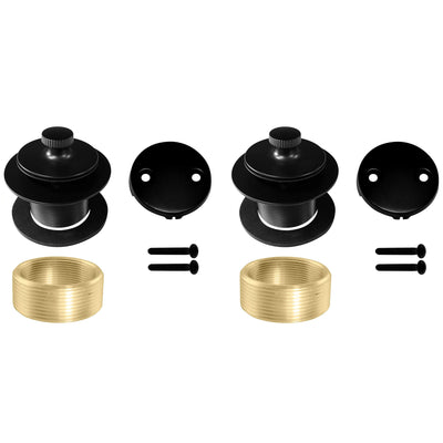 Westbrass 1.5" Dia Twist & Close Bathtub Trim Set w/ 2 Hole Faceplate (2 Pack)