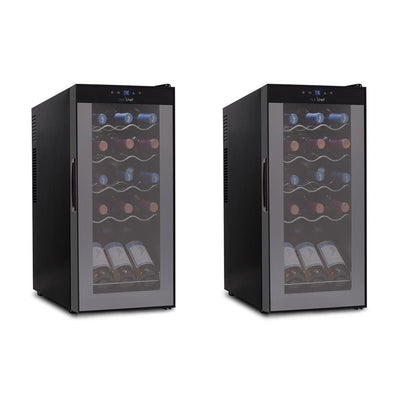 NutriChef Digital Electric 15 Bottle Thermoelectric Wine Chiller Cooler (2 Pack) - VMInnovations