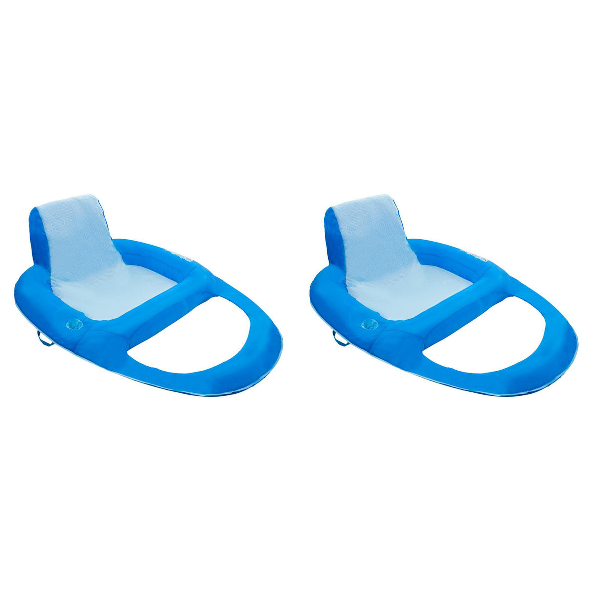 SwimWays Spring Float Recliner XL Inflatable Pool Float Lounger, Blue (2 Pack)