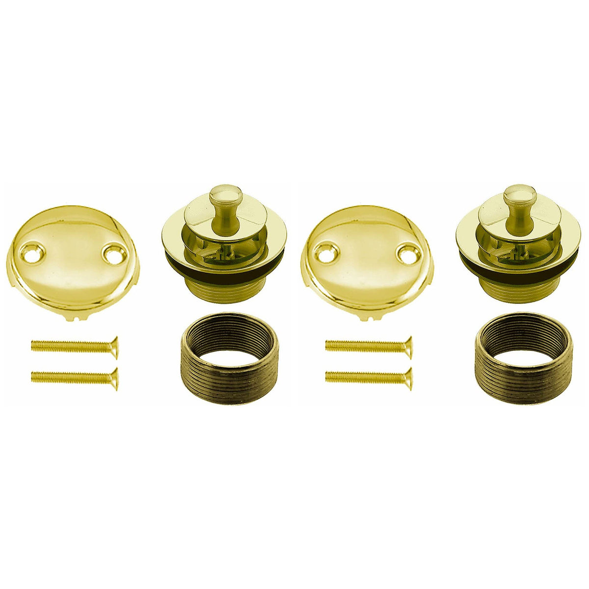 Westbrass 1.5"  Dia Twist & Close Bathtub Trim Set w/ 2 Hole Faceplate (2 Pack)