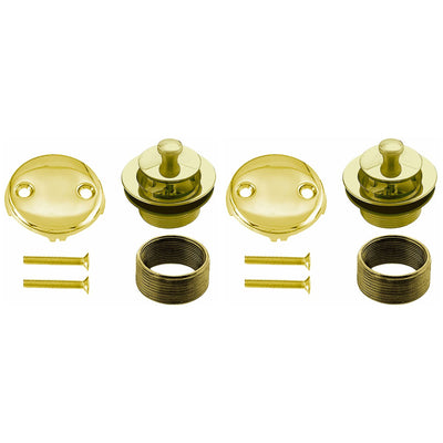 Westbrass 1.5"  Dia Twist & Close Bathtub Trim Set w/ 2 Hole Faceplate (2 Pack)