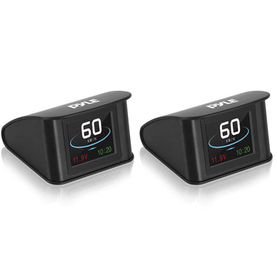 Pyle Mini 2.6 Inch Universal Vehicle Car HUD Dashboard Heads Up Display (2 Pack)
