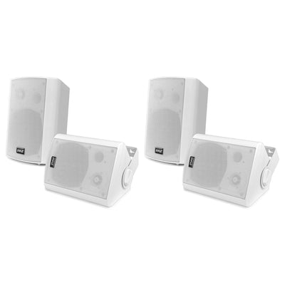 Pyle PDWR51BTWT Bluetooth Indoor Outdoor 5.25 In Speaker System, White (4 Pack)