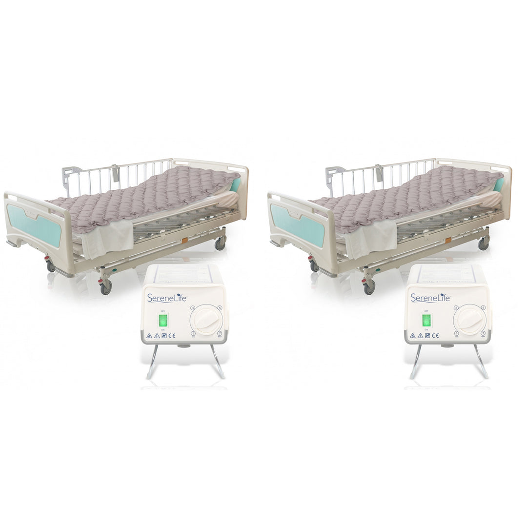 SereneLife Twin Size Inflatable Bed Bubble Pad Air Mattress w/ AC Pump (2 Pack) - VMInnovations