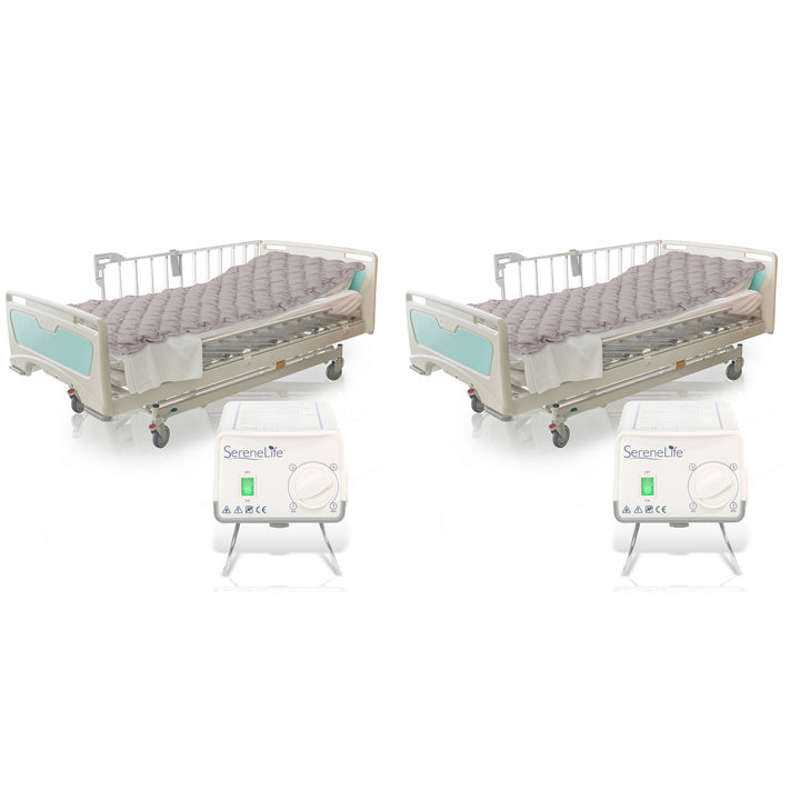 SereneLife Twin Size Inflatable Bed Bubble Pad Air Mattress w/ AC Pump (2 Pack) - VMInnovations