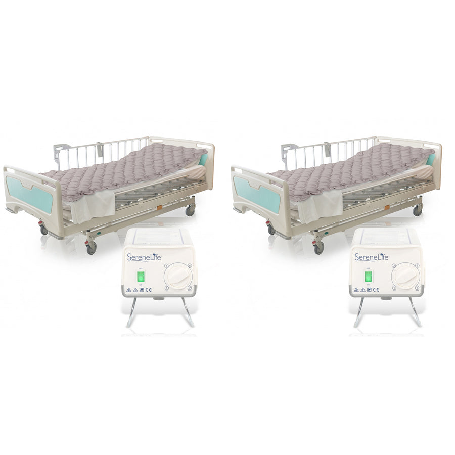 SereneLife Twin Size Inflatable Bed Bubble Pad Air Mattress w/ AC Pump (2 Pack) - VMInnovations