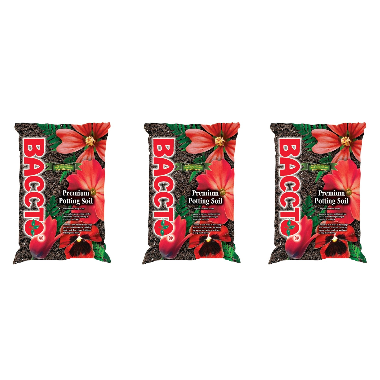 Michigan Peat General All Purpose Premium Potting Soil w/Perlite, 25lbs (3 Pack) - VMInnovations