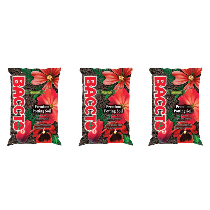 Michigan Peat General All Purpose Premium Potting Soil w/Perlite, 25lbs (3 Pack) - VMInnovations