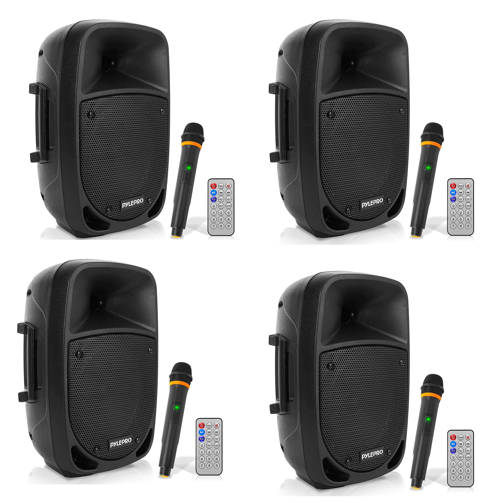 Pyle PSBT85A Bluetooth Portable Karaoke Speaker System w/ Wireless Mic (4 Pack)