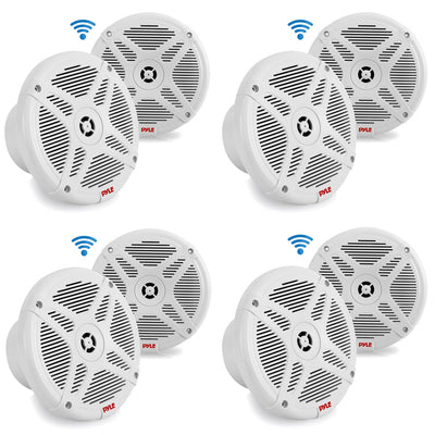 Pyle PLMRF65MW 6.5 Inch 600W 2 Way Waterproof Bluetooth Marine Speakers (4 Pair) - VMInnovations