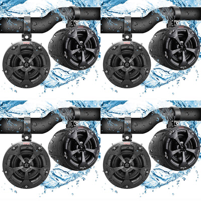 Pyle 2 Way 4 Inch Off Road 800W Dual Waterproof Marine Speaker System (4 Pairs)