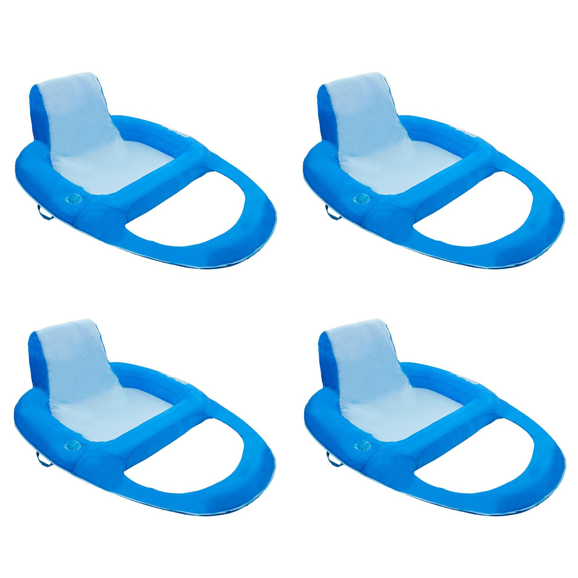 SwimWays XL Spring Float Recliner Water Summer Relaxation Lounge Seat (4 Pack)