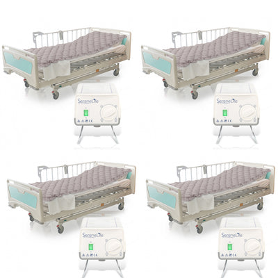 SereneLife Twin Size Inflatable Bed Bubble Pad Air Mattress w/ AC Pump (4 Pack)