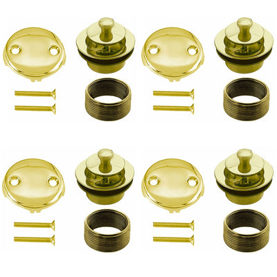 Westbrass 1.5" Dia Twist & Close Bathtub Trim Set w/ 2 Hole Faceplate (4 Pack)