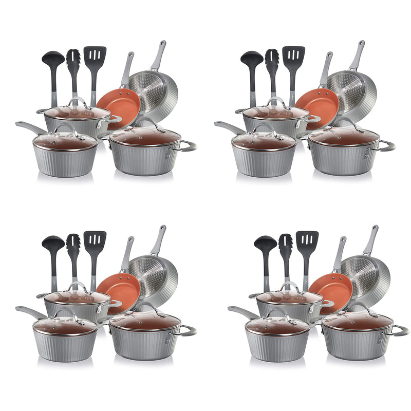 NutriChef Nonstick Cooking Kitchen Cookware Pots and Pans, 11 Piece Set (4 Pack)