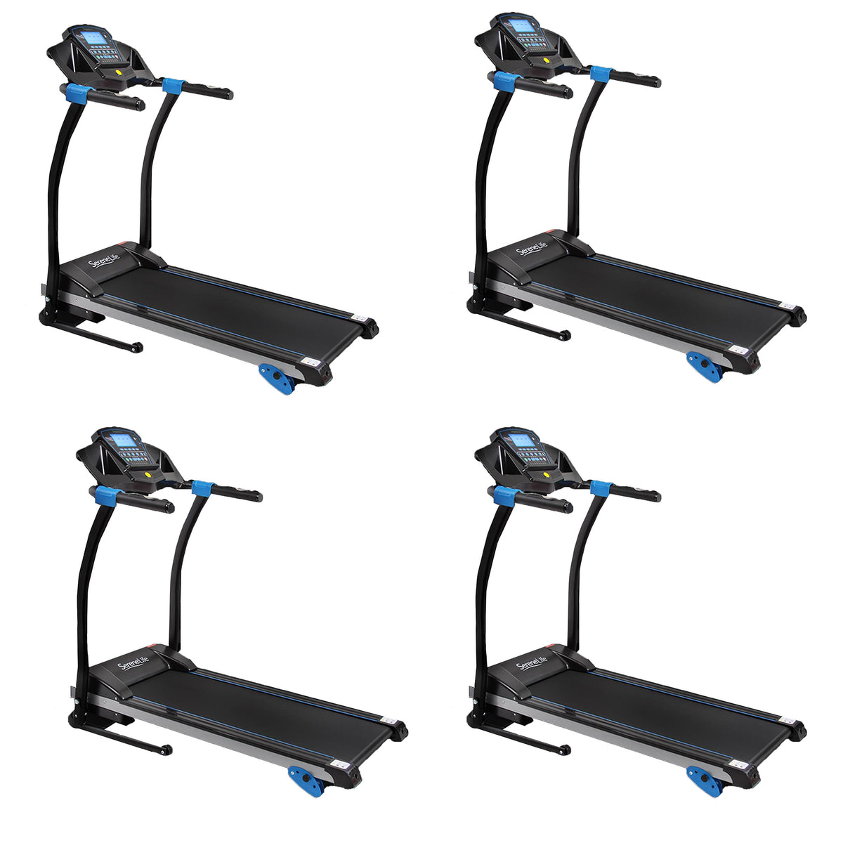 SereneLife Home Gym Fitness Equipment Smart Digital Folding Treadmill (4 Pack)