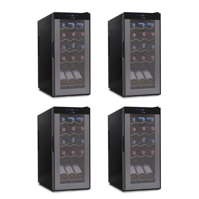 NutriChef Digital Electric 15 Bottle Thermoelectric Wine Chiller Cooler (4 Pack) - VMInnovations
