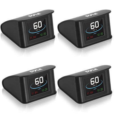 Pyle Mini 2.6 Inch Universal Vehicle Car HUD Dashboard Heads Up Display (4 Pack)