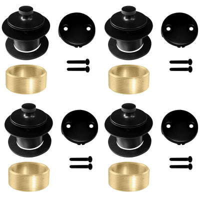 Westbrass 1.5" Dia Twist & Close Bathtub Trim Set w/ 2 Hole Faceplate (4 Pack)