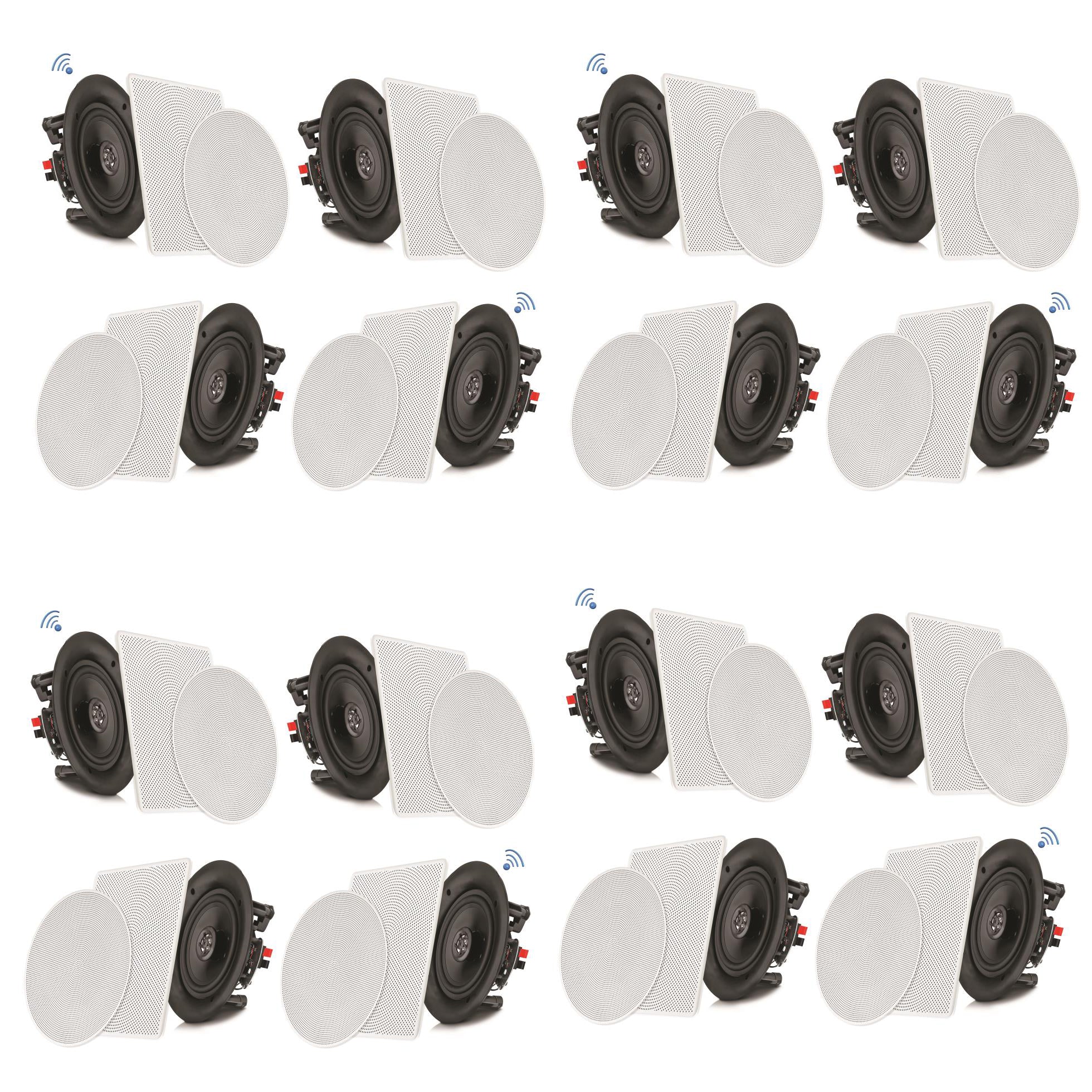 Pyle Audio 6.5" 2 Way 200W Flush Mount Bluetooth Ceiling Wall Speakers (16 Pk)