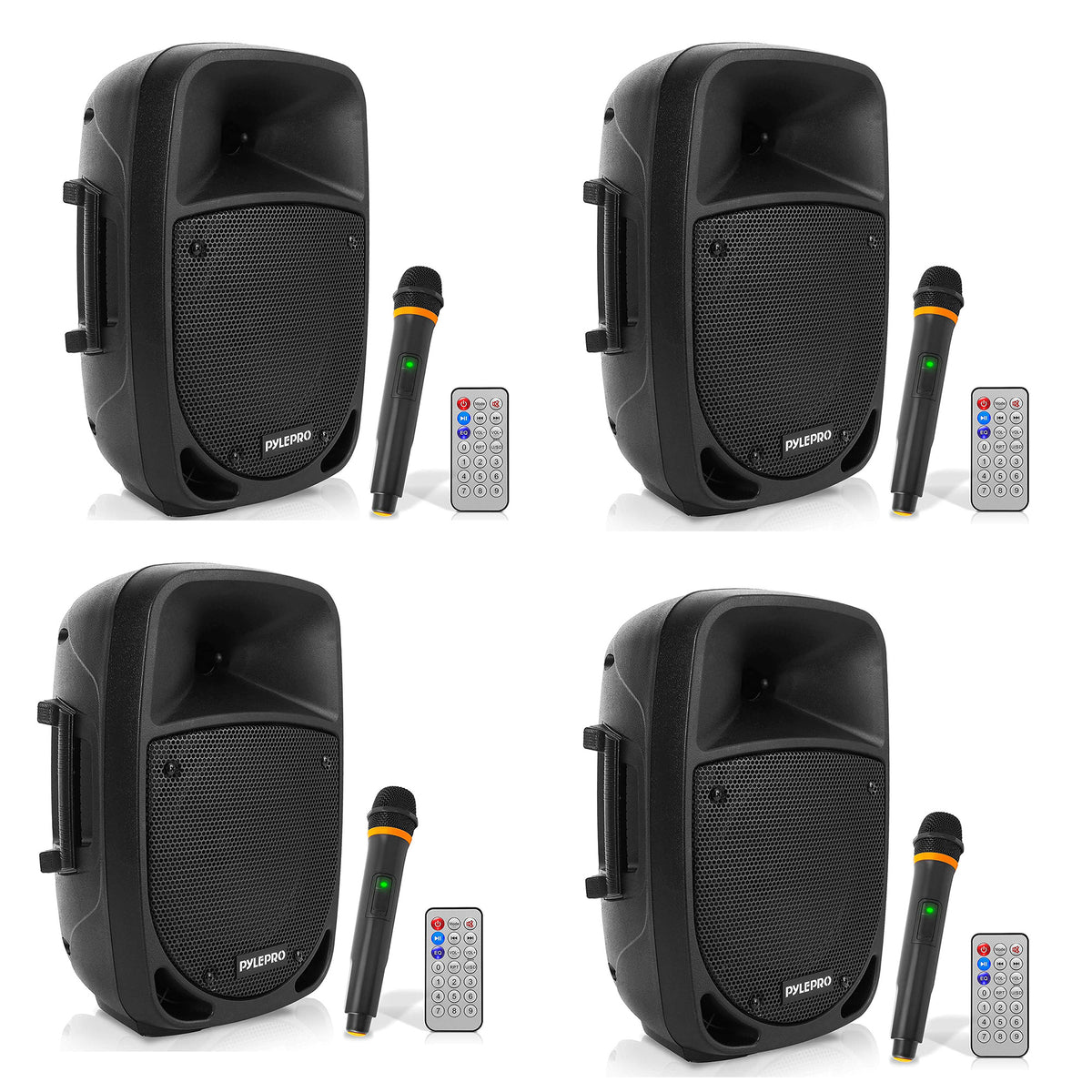 Pyle PSBT85A Bluetooth Portable Karaoke Speaker System w/ Wireless Mic (4 Pack)