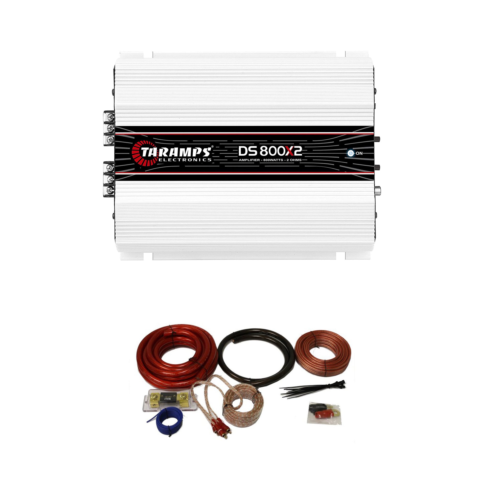 Taramps 800 Watt Car Audio System Amplifier with QPower Amp Installation Kit