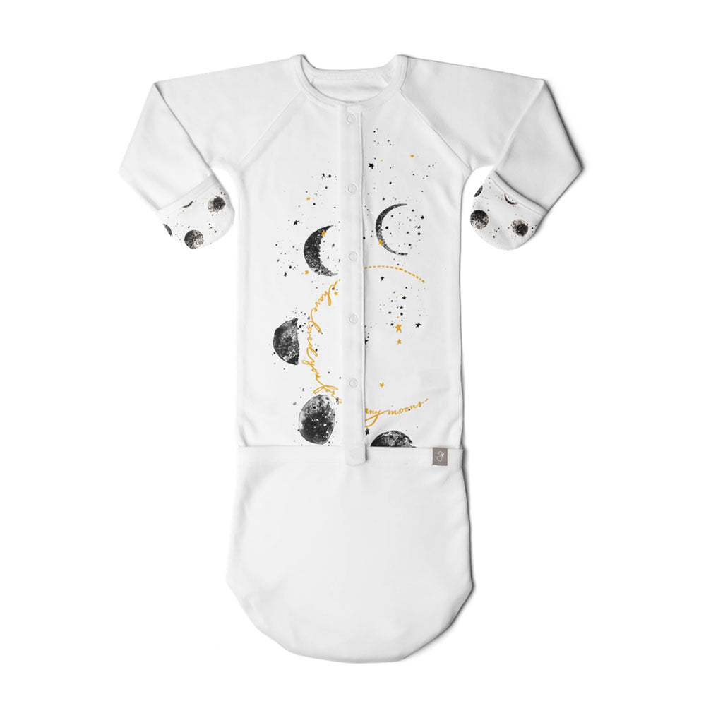 Goumikids Baby Sleeper Gown Organic Sleepsack Pajama Clothes, 0-3M Many Moons - VMInnovations