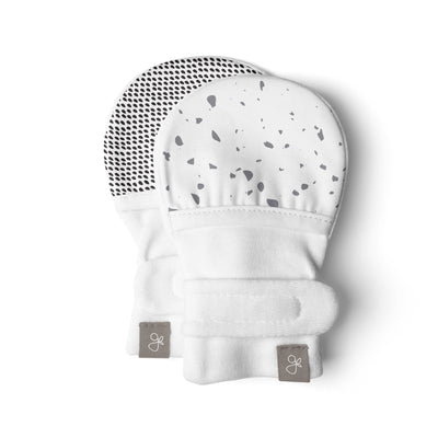 Goumikids Super Soft Organic Stay On No Scratch Baby Infant Mitts, 3-6M Terrazzo - VMInnovations