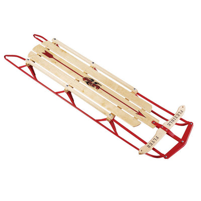 Flexible Flyer Metal Runner 54" Long Snow Slider Sled for Kids, Red (Open Box) - VMInnovations