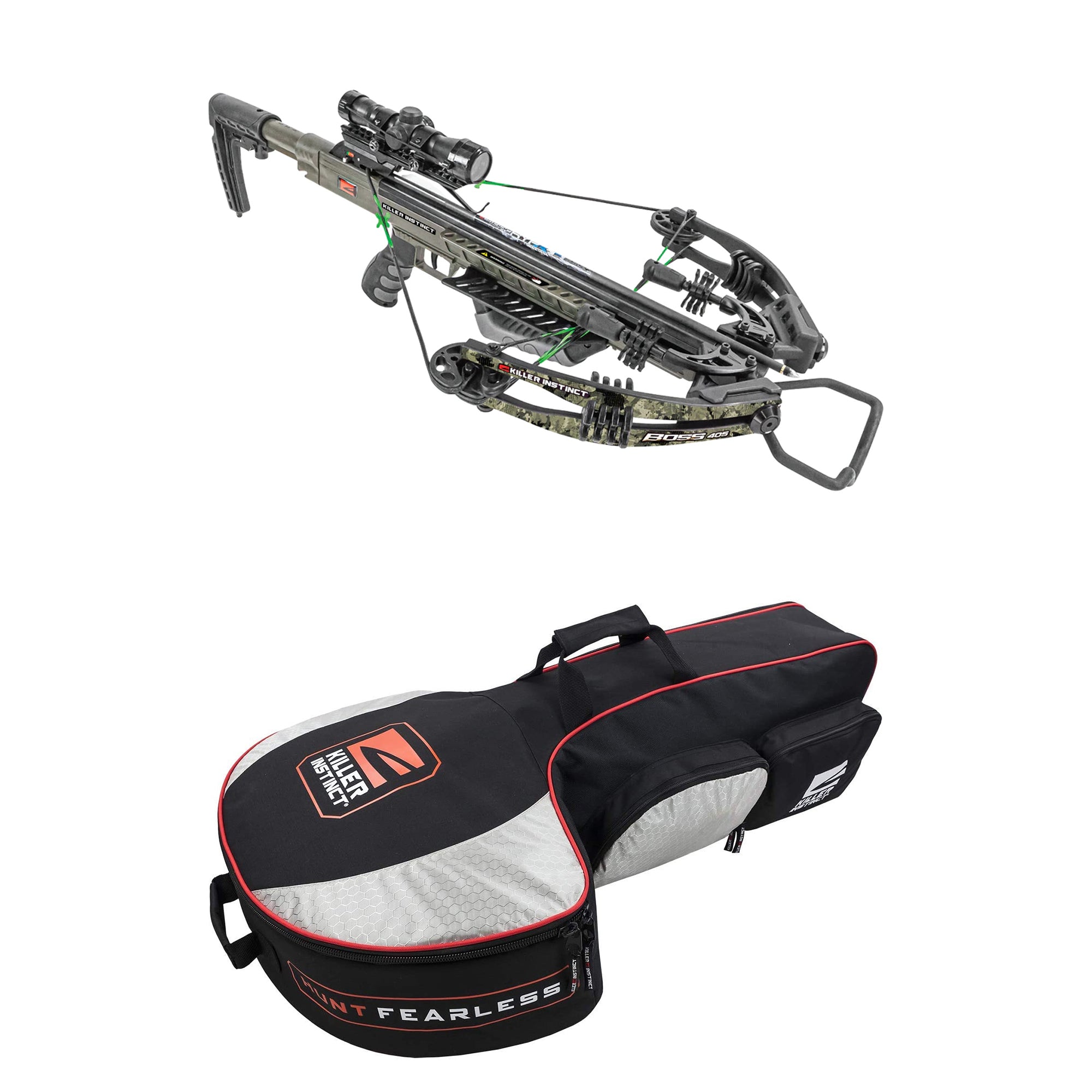 Killer Instinct Boss 405 Hunting Crossbow with Scope, Camo and Slayer Bow Case