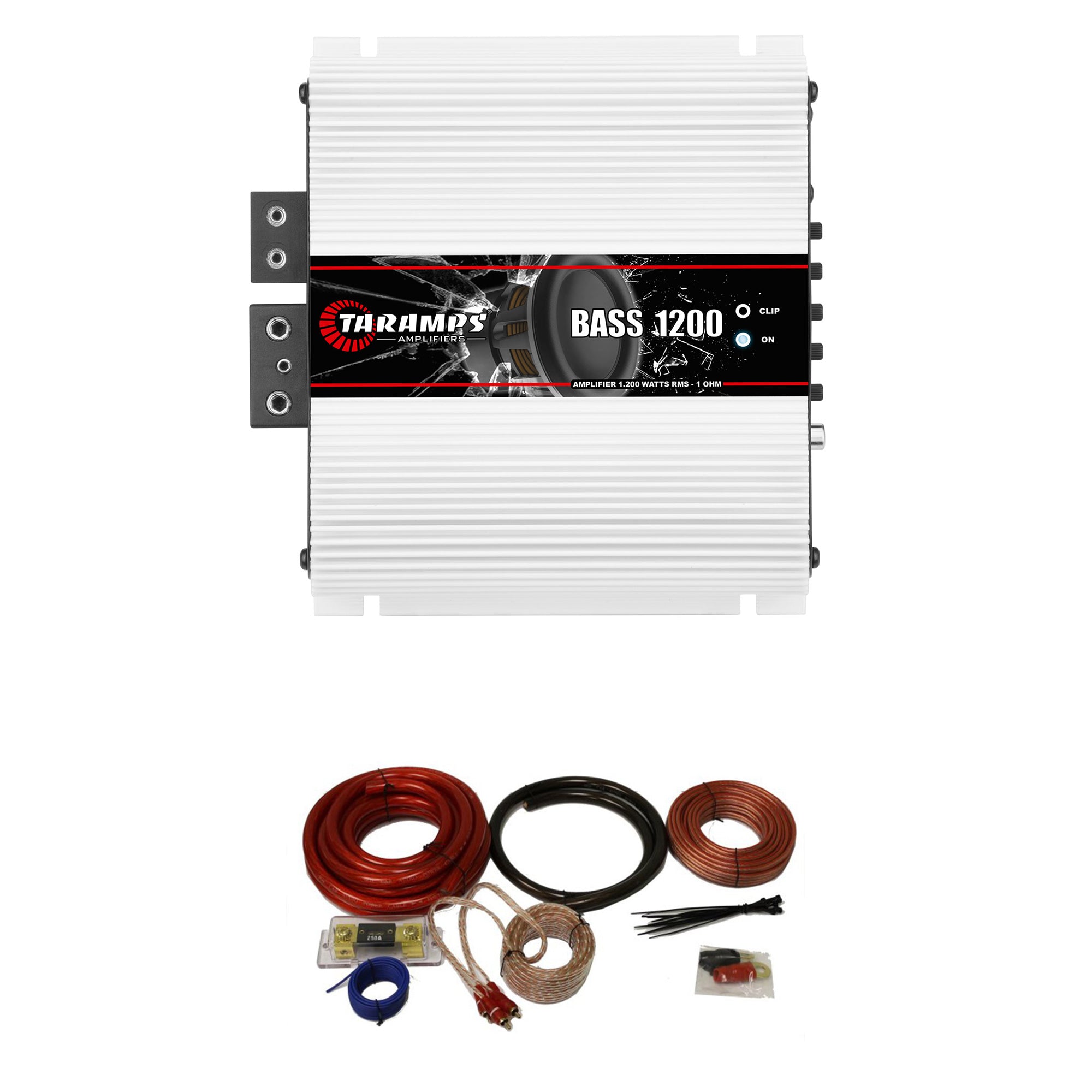 Taramps 1200W Auto Mono Amplifier with QPower Deluxe Car Amp Installation Kit