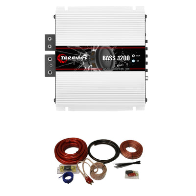 Taramps 1200W Auto Mono Amplifier with QPower Deluxe Car Amp Installation Kit