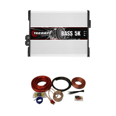 Taramps BASS 5K 5000 Watt RMS Auto Mono Amplifier w/ QPower Amp Installation Kit - VMInnovations