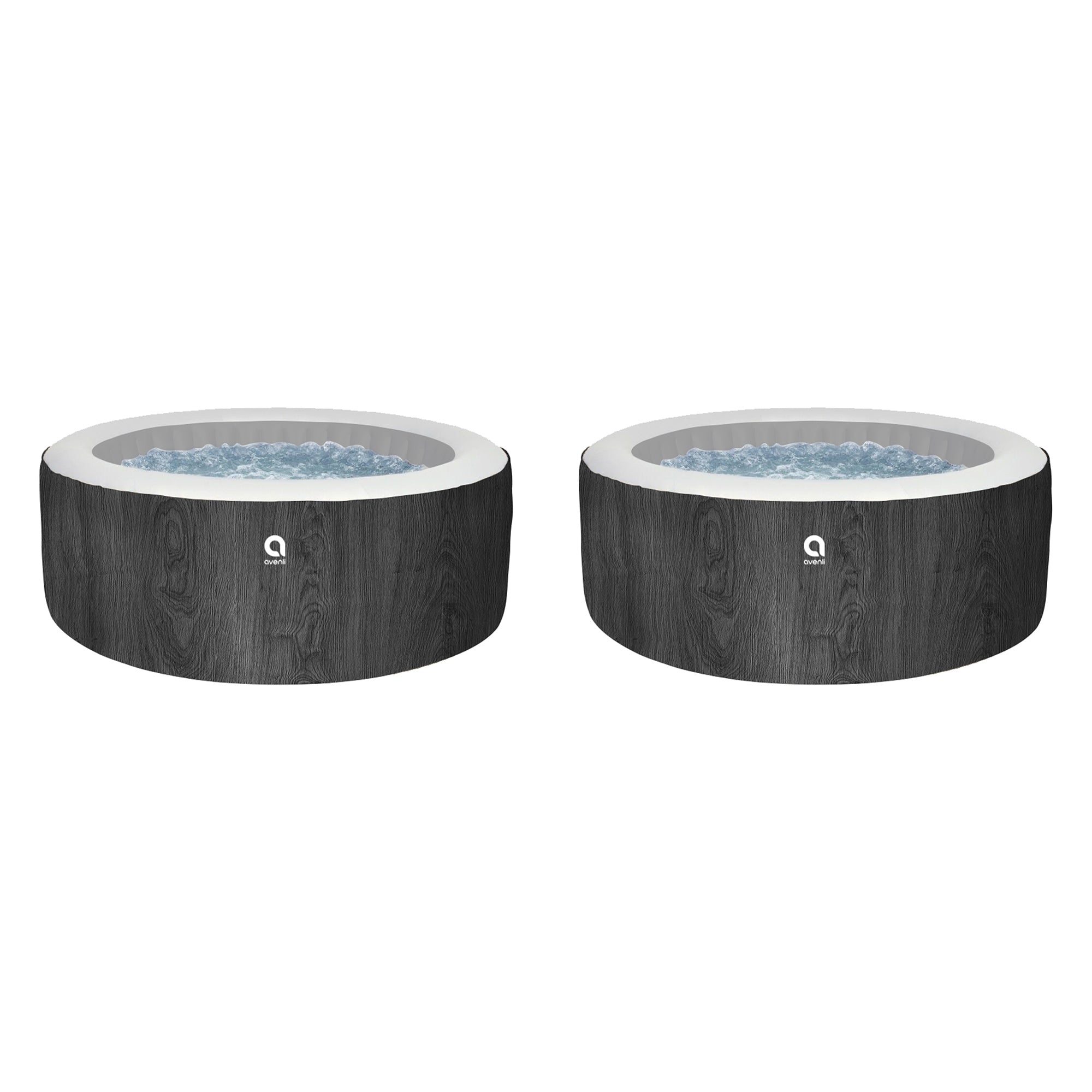 JLeisure Avenli 1,200L 63" 6 Person Inflatable Round Hot Tub Spa, Black (2 Pack)