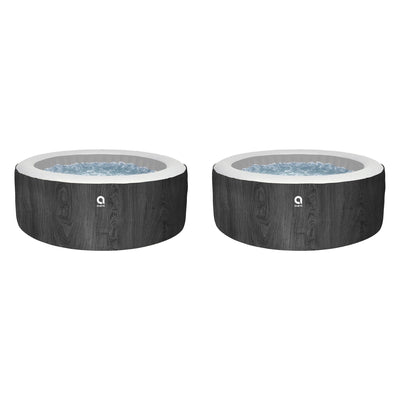 JLeisure Avenli 1,200L 63" 6 Person Inflatable Round Hot Tub Spa, Black (2 Pack)