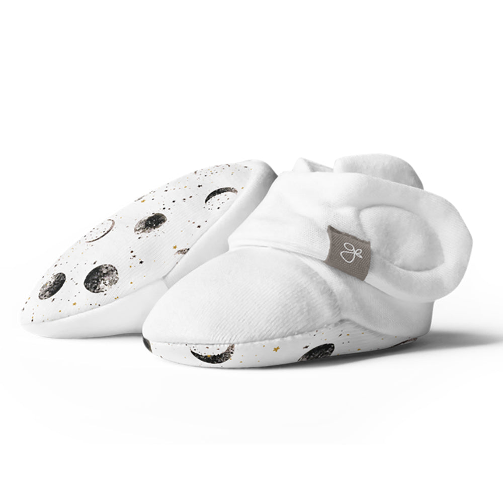 Goumikids Soft Organic Stay On Baby Boots Infant Booties Shoes, 3-6M Many Moons - VMInnovations