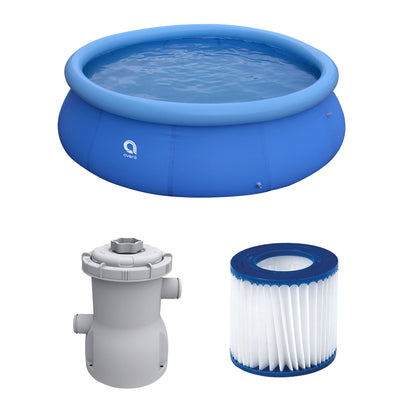 JLeisure 10'x30" Prompt Set Inflatable Pool w/CleanPlus Pump & Filter Cartridge