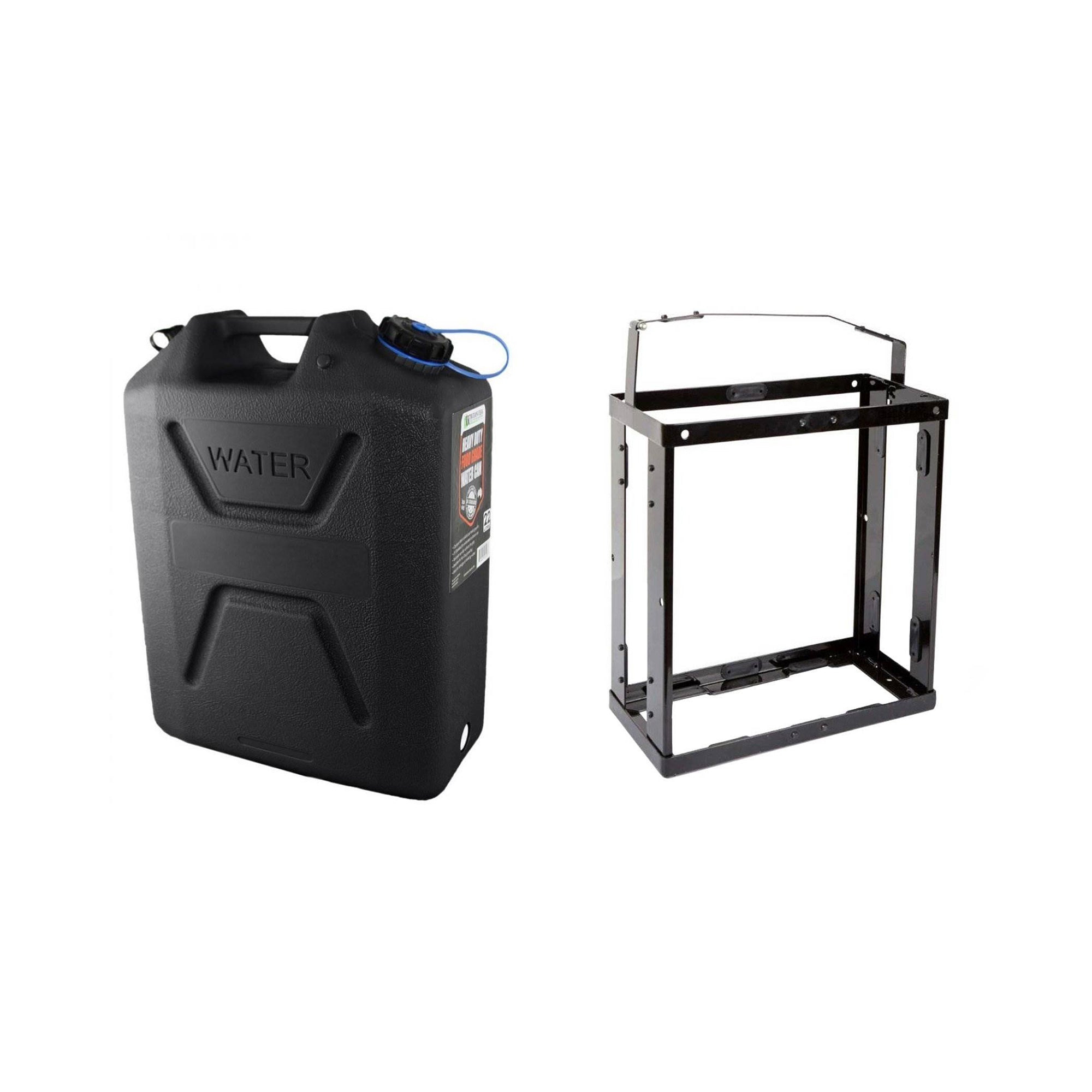 Wavian USA 5 Gal Plastic Water Jug Can with 5 Gal 20L Jerry Can Mounting System - VMInnovations