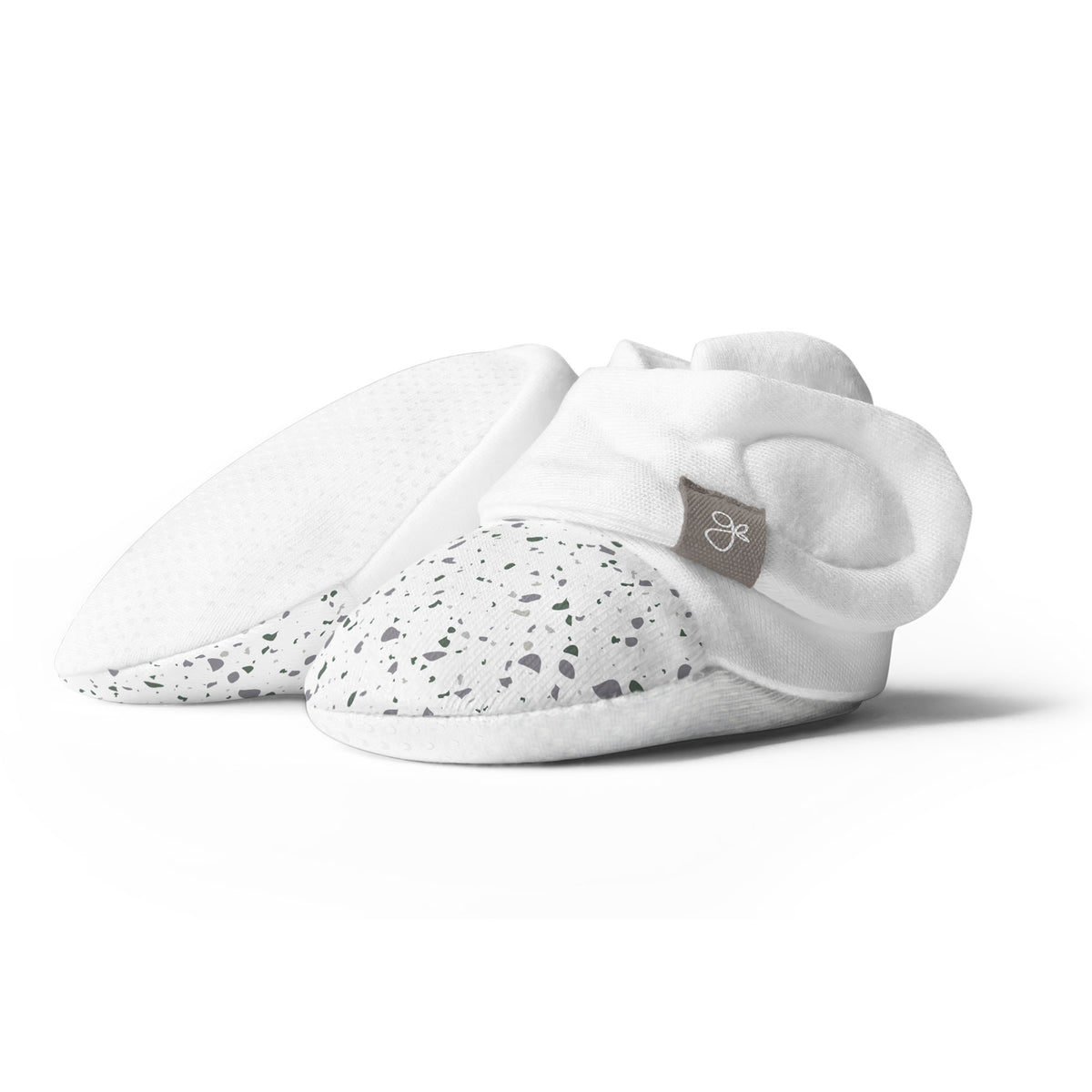 Goumikids Super Soft Organic Stay On Baby Gripper Boots Booties, 6-12M Terrazzo - VMInnovations