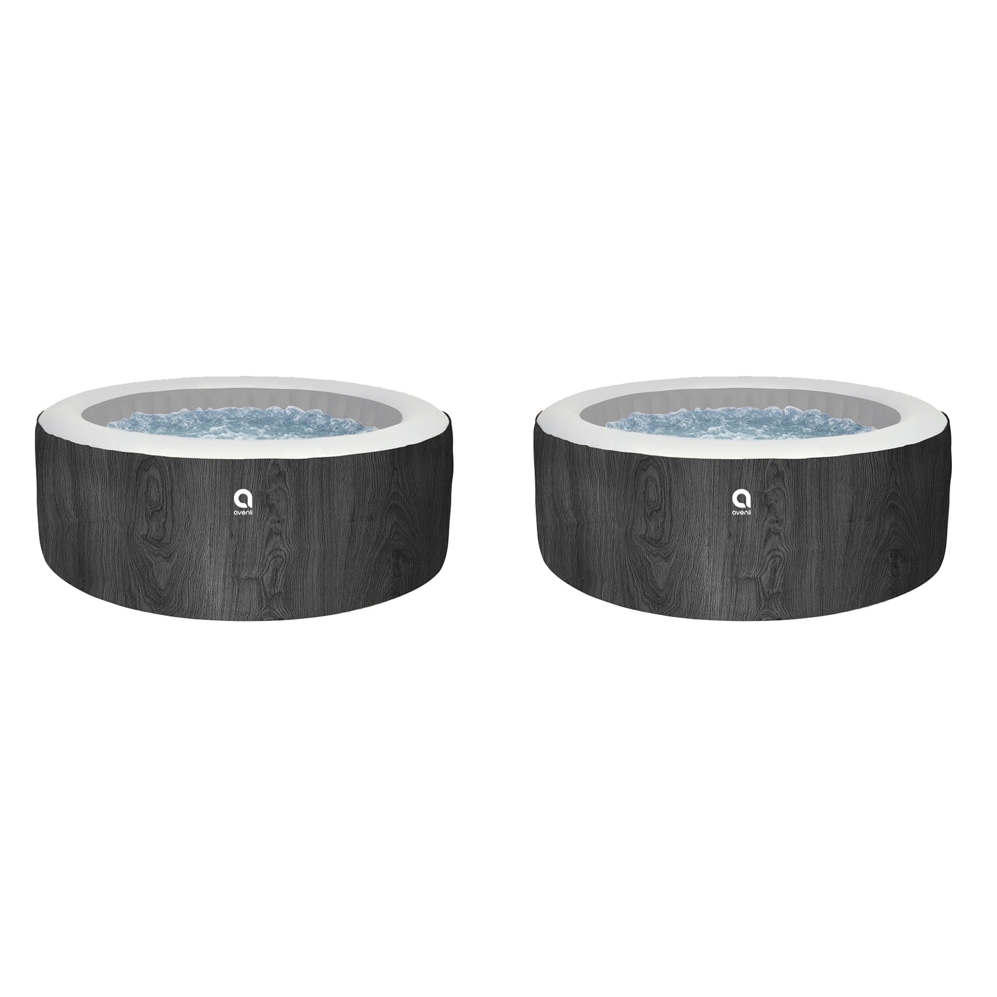 JLeisure Avenli 800L 53" 4 Person Inflatable Round Hot Tub Spa, Black (2 Pack)