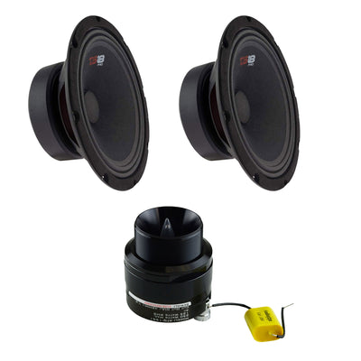 DS18 Pro 6.5" 480W Car Speaker (2 Pack) w/ Audiopipe 1" 250W Bullet Tweeter