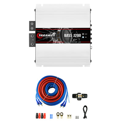 Taramps 1200 Watt Auto Mono Amplifier with Audiopipe Amplifier Installation Kit
