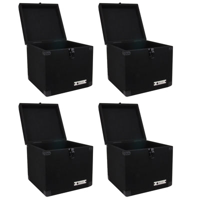 Odyssey Carpeted Pro DJ Case w/ Detachable Lid for 90 LP Vinyl Records (4 Pack) - VMInnovations