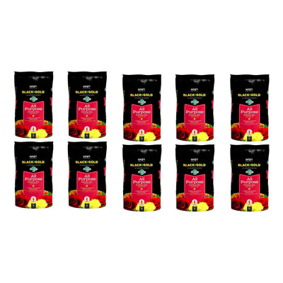 SunGro Black Gold All Purpose Natural Potting Soil Fertilizer, 16 Qt (10 Pack)
