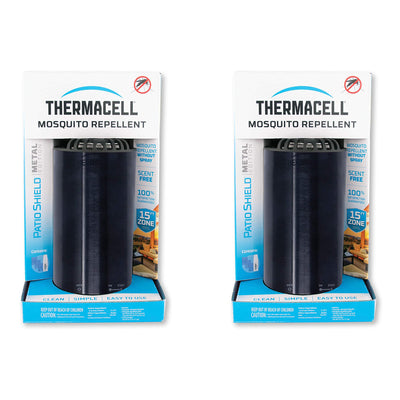 Thermacell Patio Shield Portable No Spray Bug Mosquito Repellent, Metal (2 Pack)