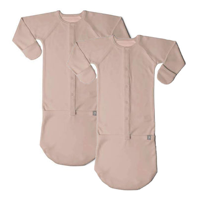 Goumikids Baby Sleep Gown Sleepsack Pajama Clothes, 0-3M and 3-6M Rose (2 Pair) - VMInnovations