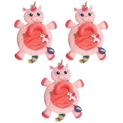 Little Tikes 3 in 1 Infant Tummy Time Plush Pillow Playmat, Unicorn (3 Pack) - VMInnovations