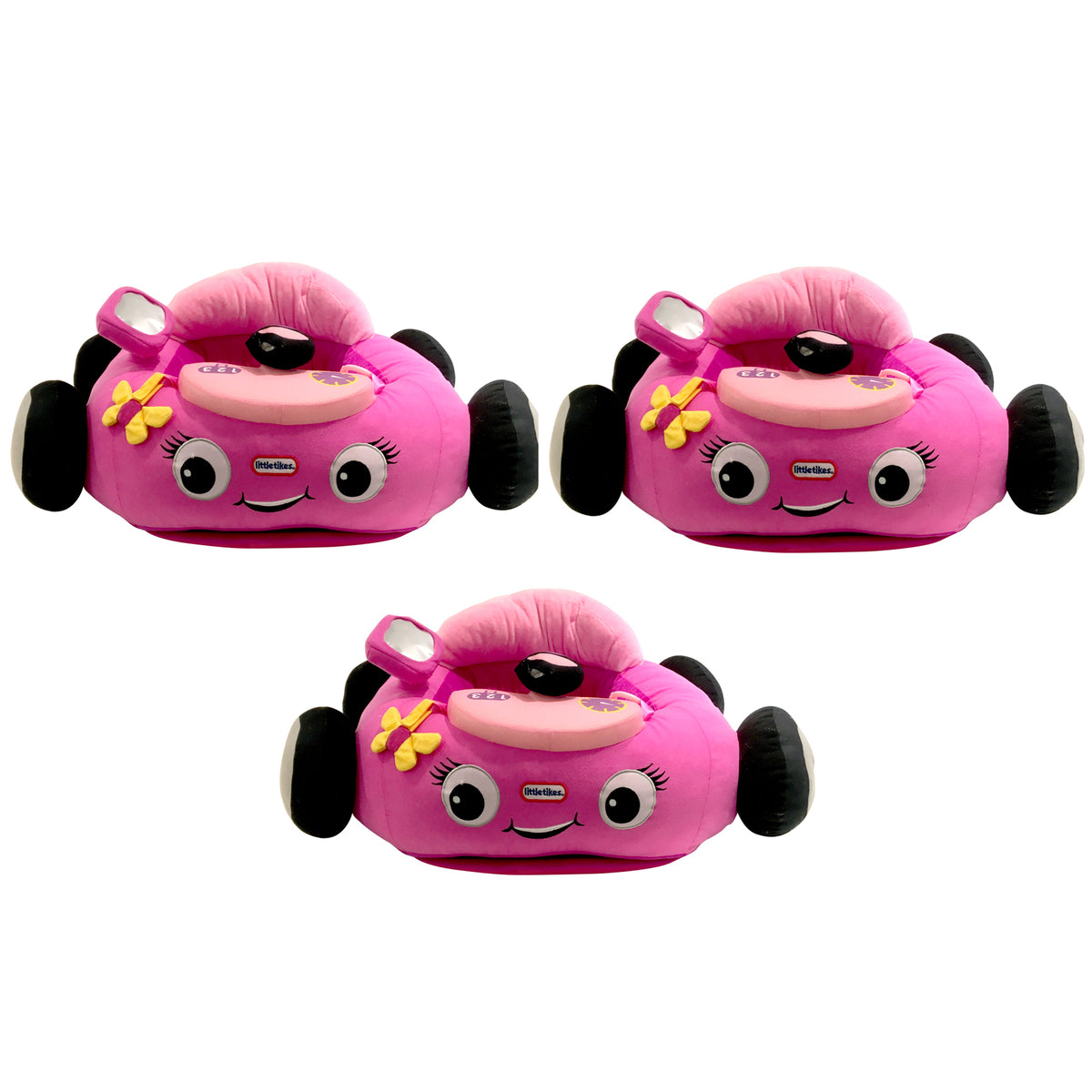 Little Tikes Cutie Coupe Plush Car Baby Toddler Lounger Seat, Pink Car (3 Pack) - VMInnovations