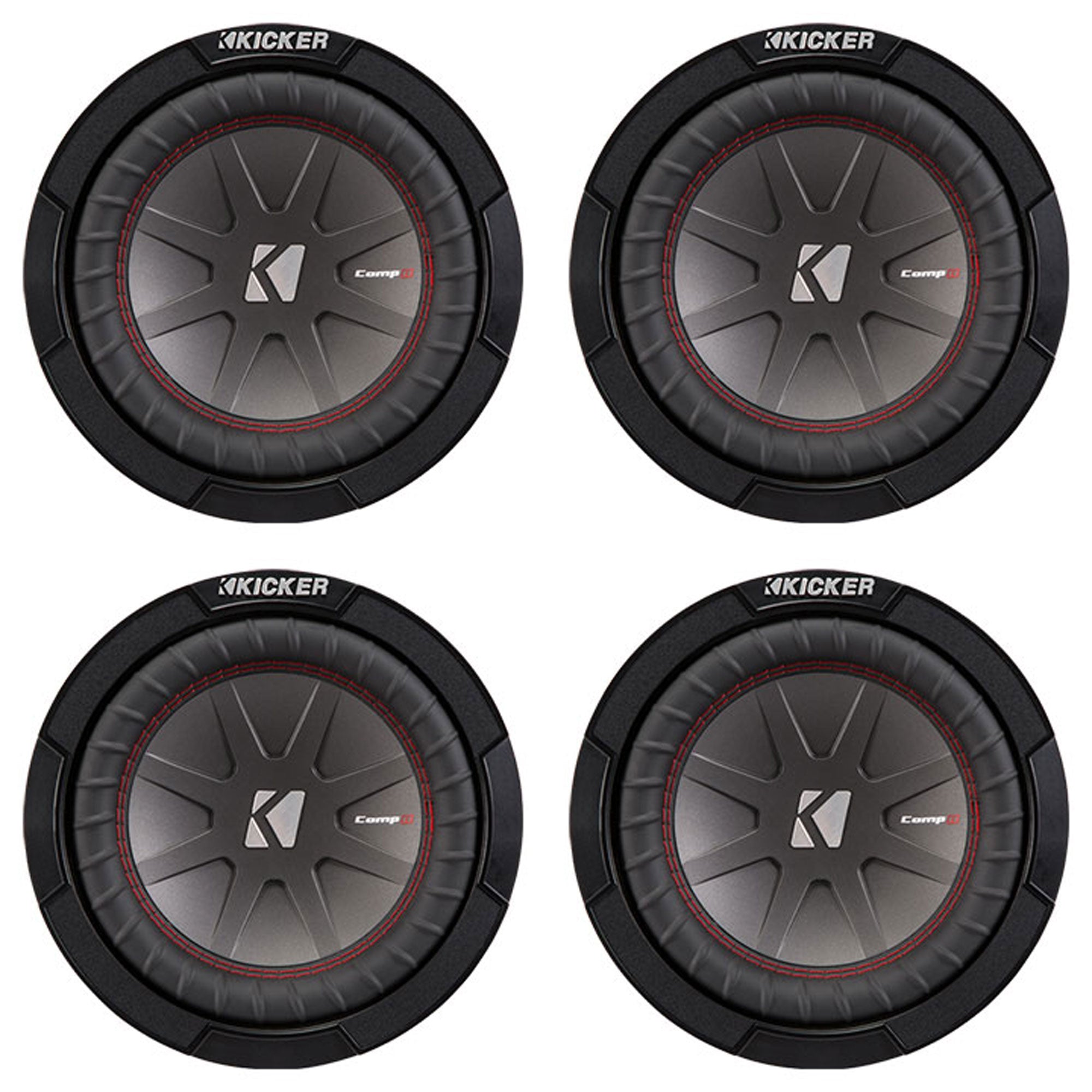 Kicker 43CWR84 CompR 8" 4 Ohm 300W RMS Power Car Audio Sub Subwoofer (4 Pack) - VMInnovations